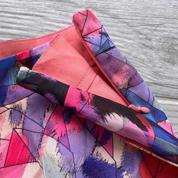 Marciano Womens Multicolor Pleated Side Zip A-Line Mini Skort Size Small short/s - Picture 6 of 7